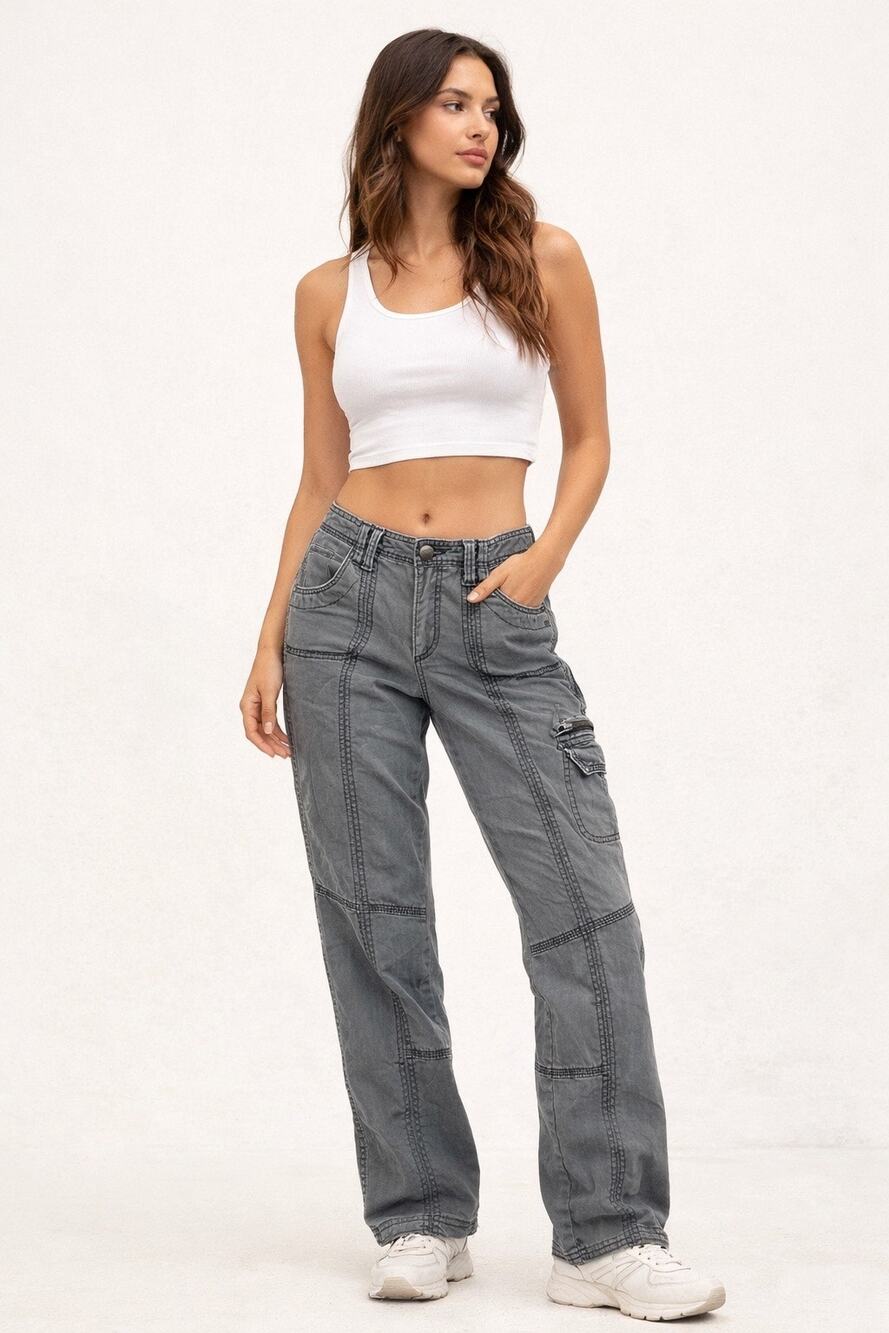 Anthropologie Marrakech Straight Cargo pants in a washed gray Size 30